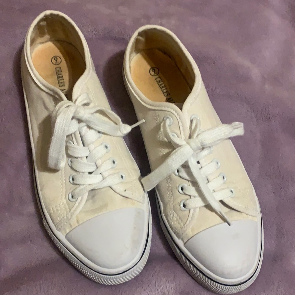 Charles Albert white converse, size 9